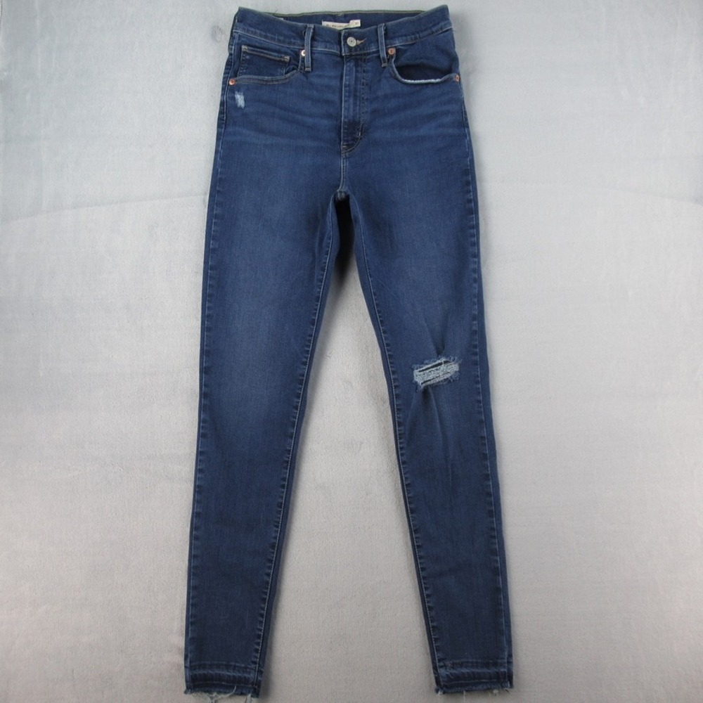 Levis Premium Mile High Super Skinny Jeans Blue Distressed W30‎ L32 22791-0098
